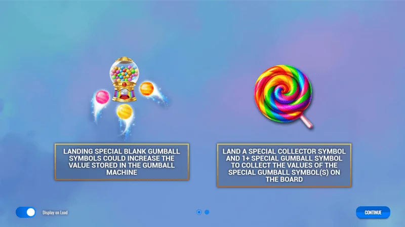 Sweet Candy Cash Stash - главно меню и настройки на слота
